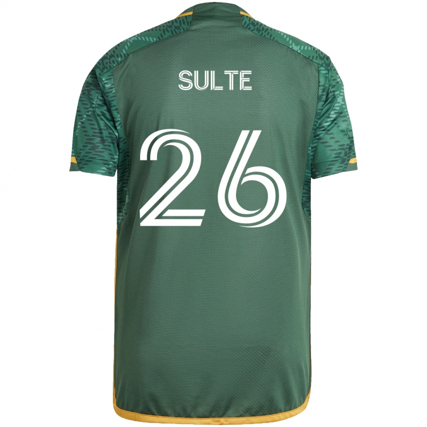 Niño Camiseta Hunter Sulte #26 Verde Naranja 1ª Equipación 2024/25 La Camisa Argentina