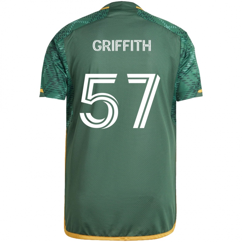 Niño Camiseta Víctor Griffith #57 Verde Naranja 1ª Equipación 2024/25 La Camisa Argentina