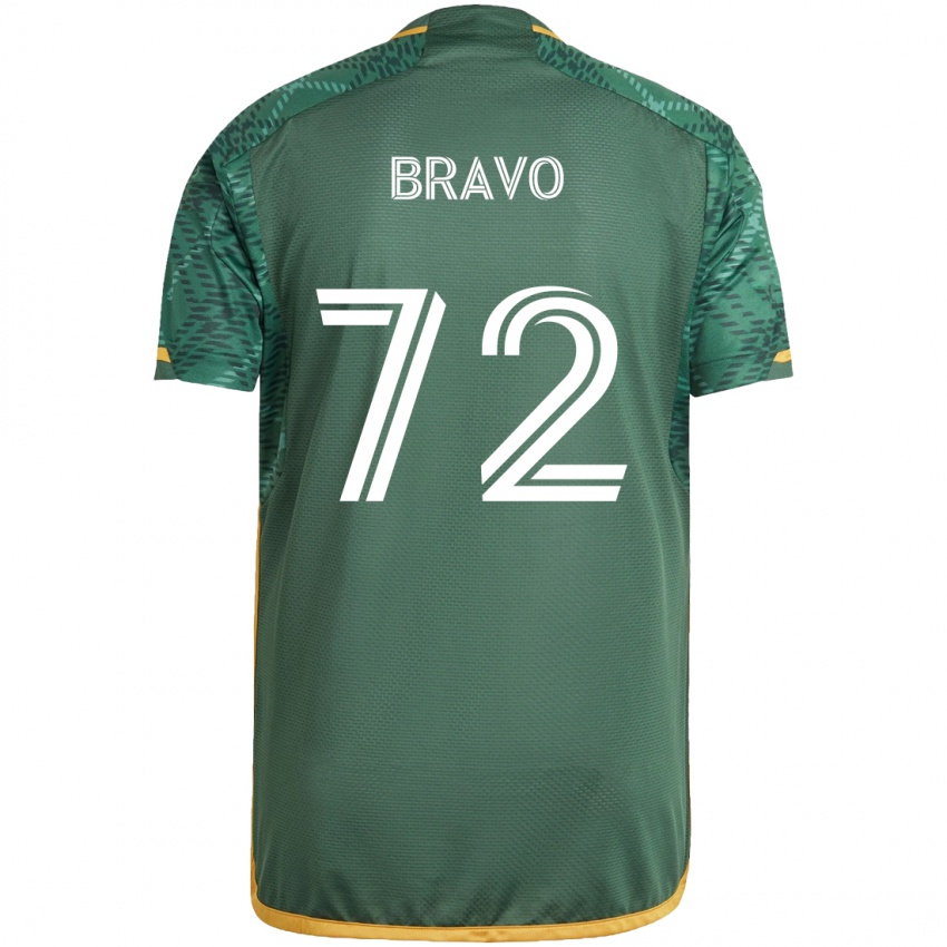 Niño Camiseta Julian Bravo #72 Verde Naranja 1ª Equipación 2024/25 La Camisa Argentina