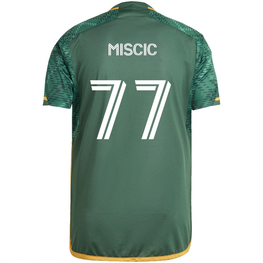 Niño Camiseta Selmir Miscic #77 Verde Naranja 1ª Equipación 2024/25 La Camisa Argentina