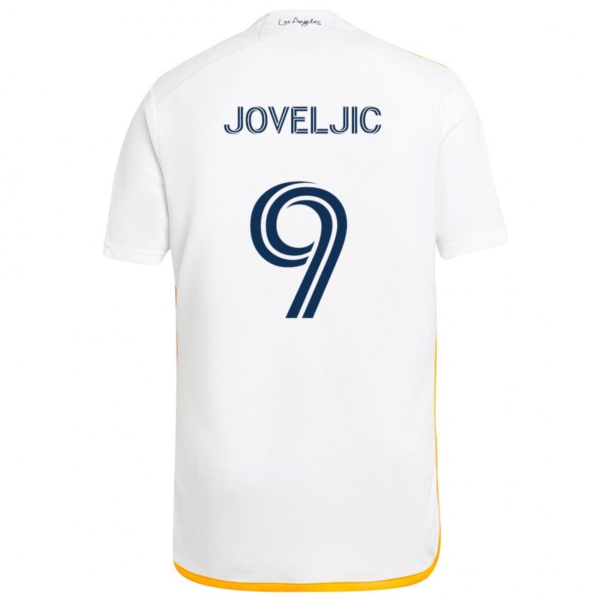 Niño Camiseta Dejan Joveljic #9 Blanco Amarillo 1ª Equipación 2024/25 La Camisa Argentina