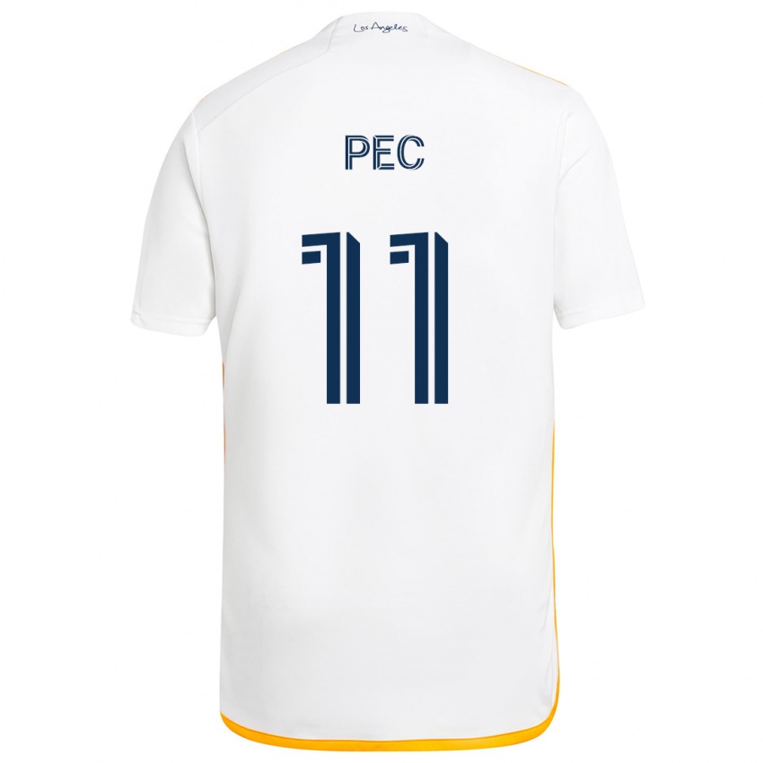 Niño Camiseta Gabriel Pec #11 Blanco Amarillo 1ª Equipación 2024/25 La Camisa Argentina