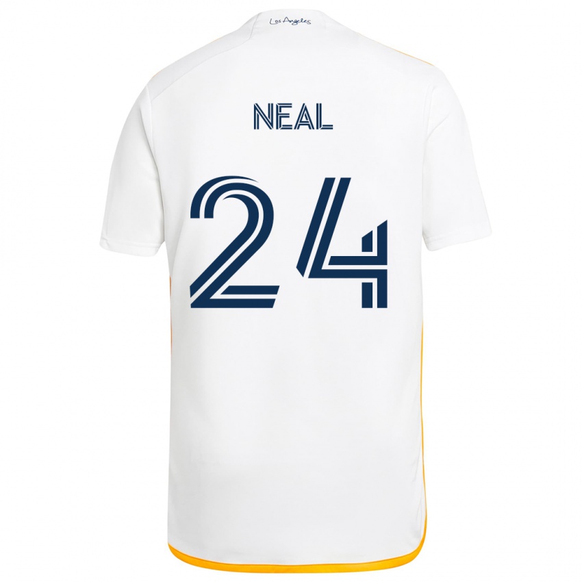 Niño Camiseta Jalen Neal #24 Blanco Amarillo 1ª Equipación 2024/25 La Camisa Argentina