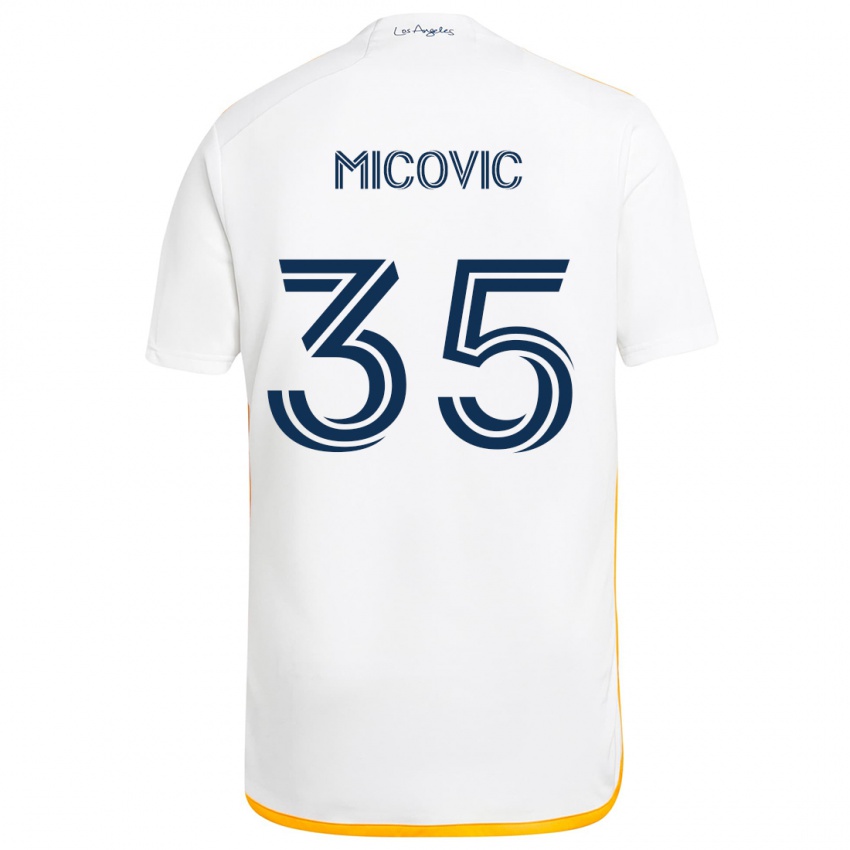 Niño Camiseta Novak Micovic #35 Blanco Amarillo 1ª Equipación 2024/25 La Camisa Argentina