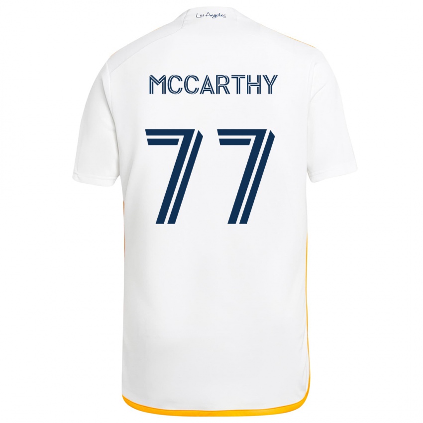 Niño Camiseta John Mccarthy #77 Blanco Amarillo 1ª Equipación 2024/25 La Camisa Argentina