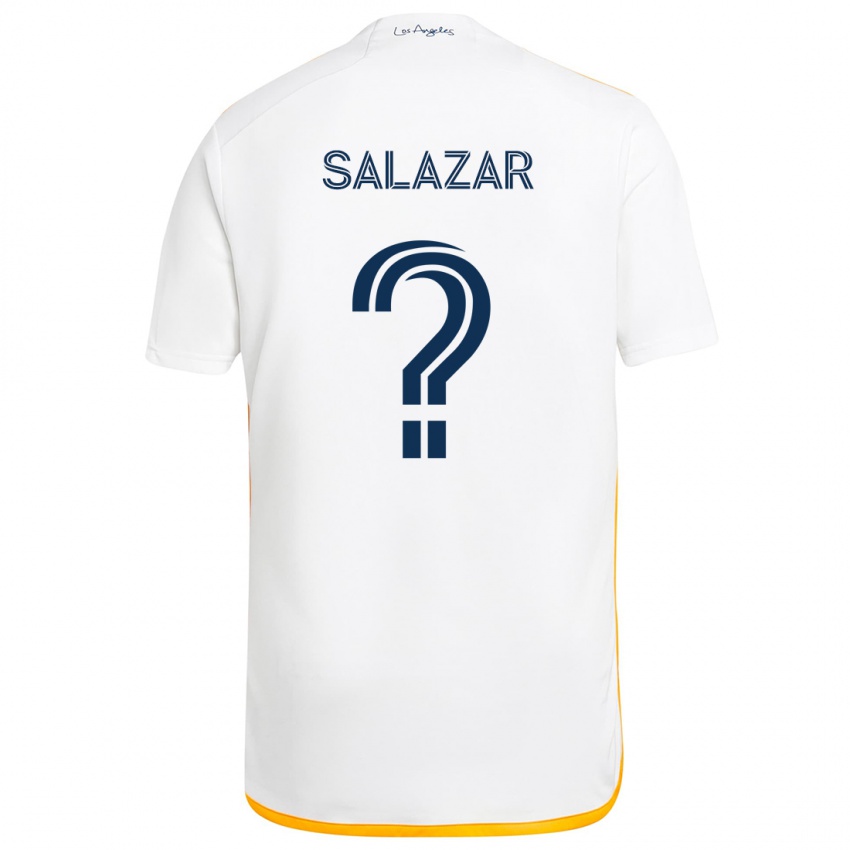 Niño Camiseta Enrique Salazar #0 Blanco Amarillo 1ª Equipación 2024/25 La Camisa Argentina