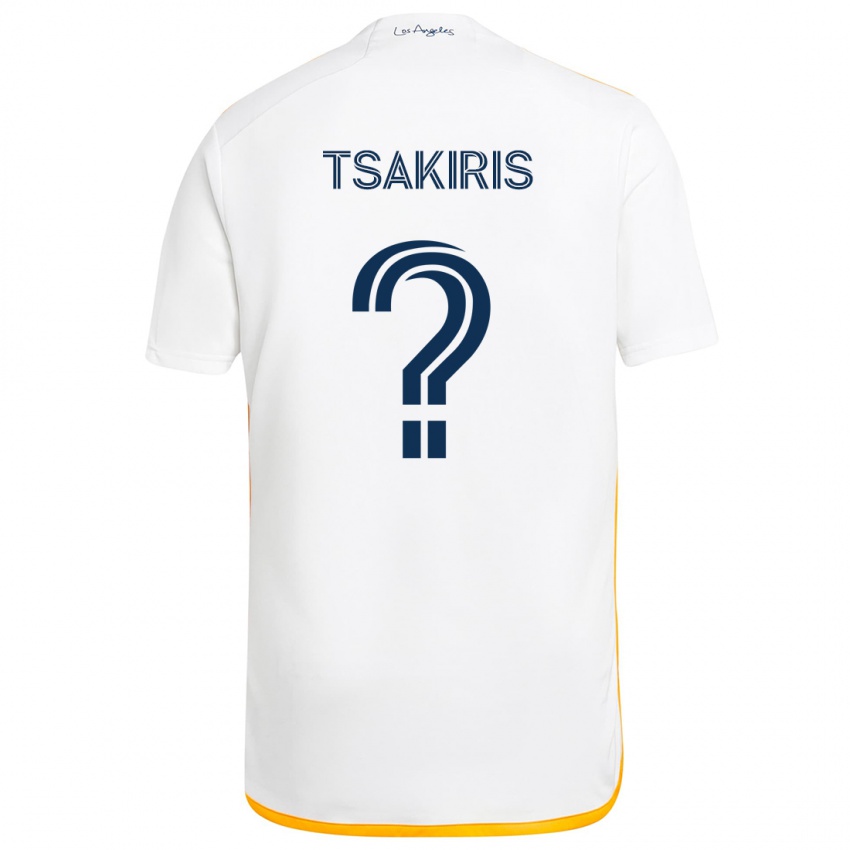 Niño Camiseta Mateo Tsakiris #0 Blanco Amarillo 1ª Equipación 2024/25 La Camisa Argentina