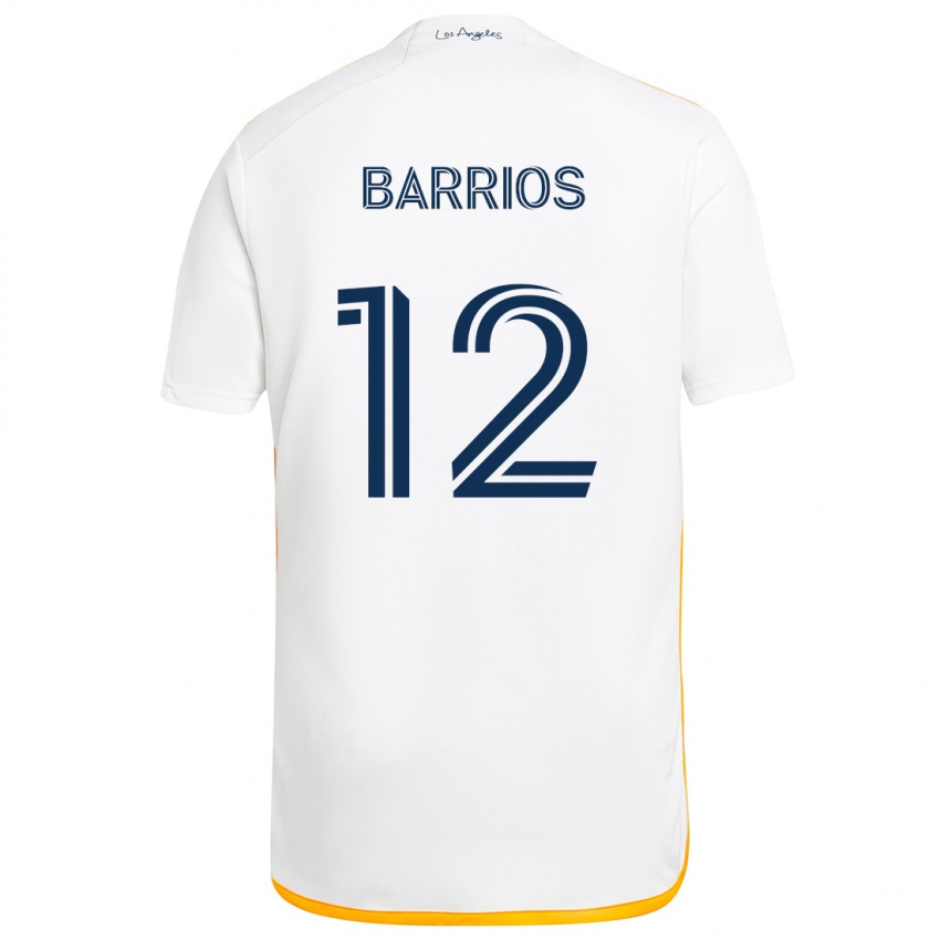 Niño Camiseta Michael Barrios #12 Blanco Amarillo 1ª Equipación 2024/25 La Camisa Argentina