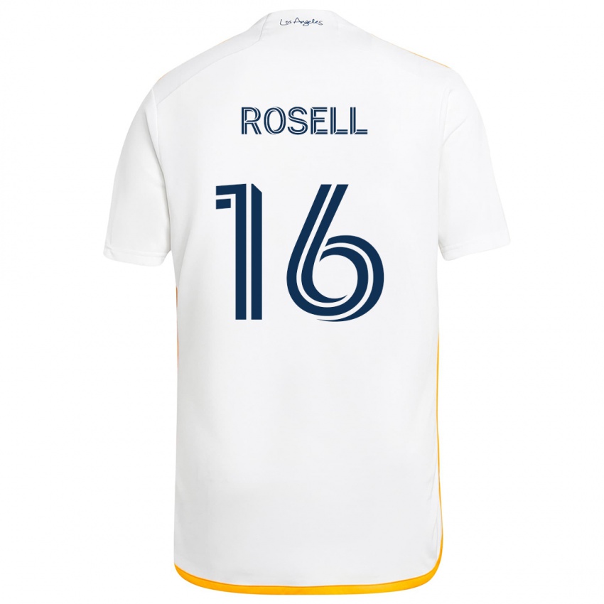 Niño Camiseta Uri Rosell #16 Blanco Amarillo 1ª Equipación 2024/25 La Camisa Argentina