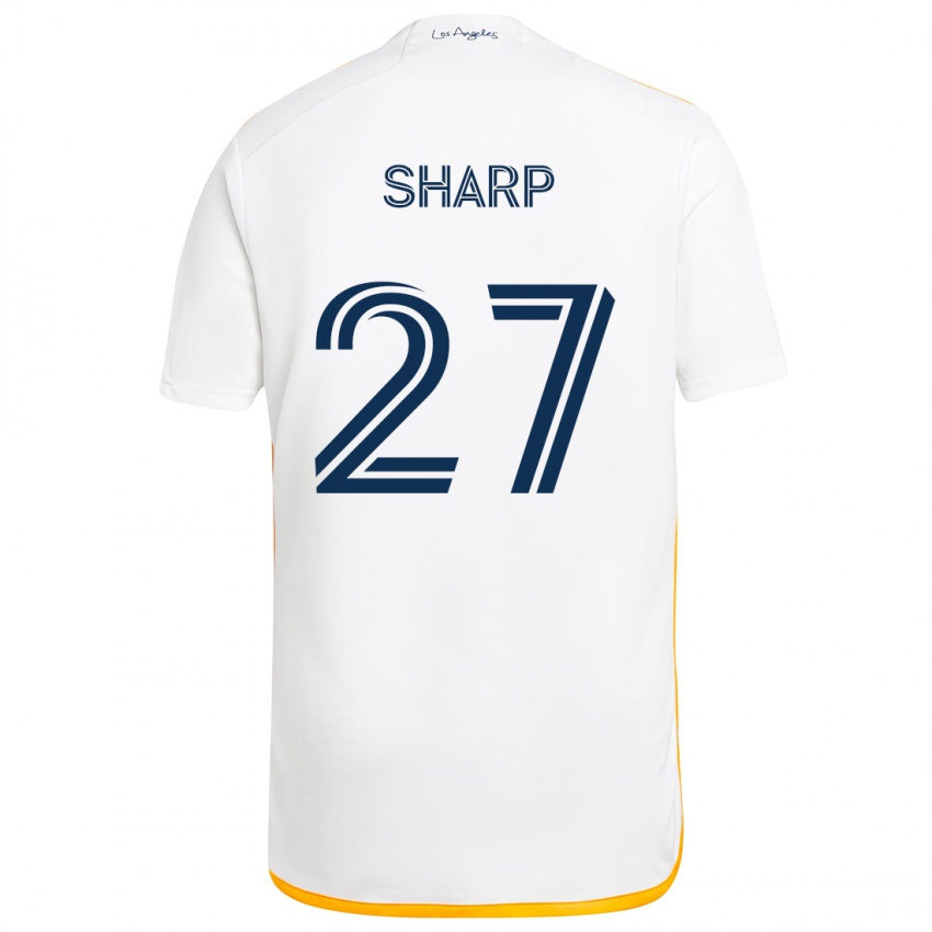 Niño Camiseta Billy Sharp #27 Blanco Amarillo 1ª Equipación 2024/25 La Camisa Argentina