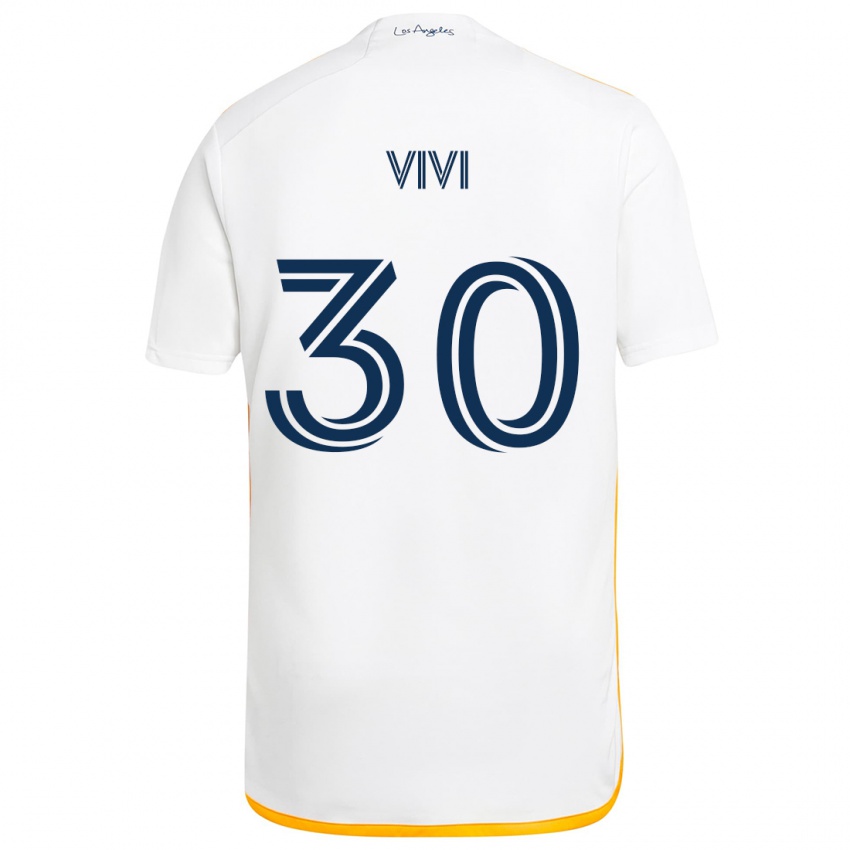 Niño Camiseta Gino Vivi #30 Blanco Amarillo 1ª Equipación 2024/25 La Camisa Argentina