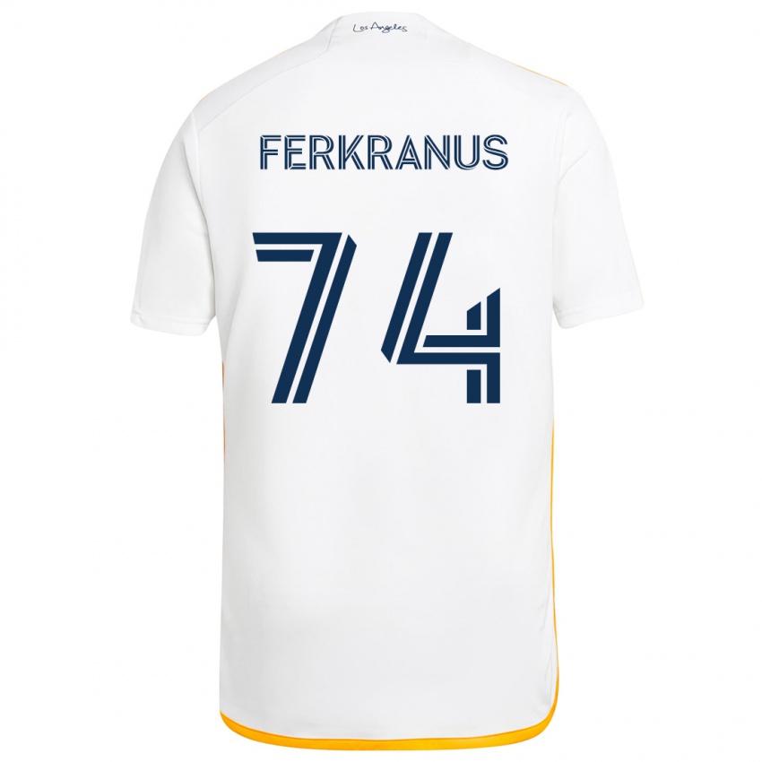 Niño Camiseta Marcus Ferkranus #74 Blanco Amarillo 1ª Equipación 2024/25 La Camisa Argentina