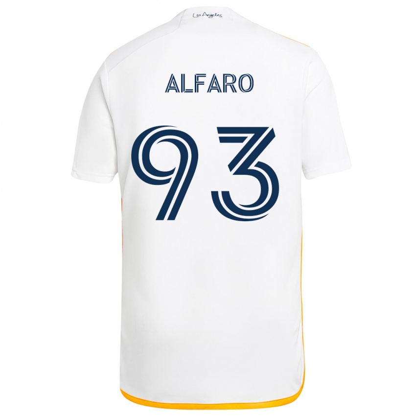 Niño Camiseta Tony Alfaro #93 Blanco Amarillo 1ª Equipación 2024/25 La Camisa Argentina