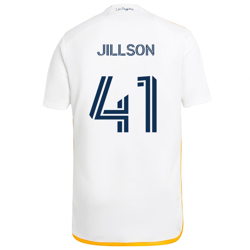 Niño Camiseta Simon Jillson #41 Blanco Amarillo 1ª Equipación 2024/25 La Camisa Argentina