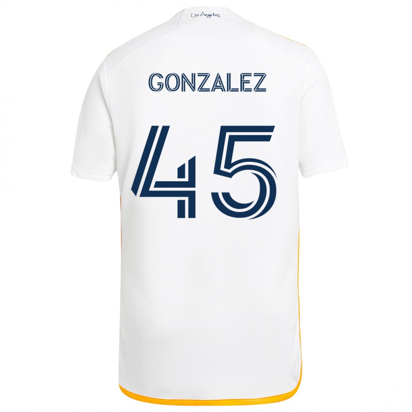 Niño Camiseta Adrián González #45 Blanco Amarillo 1ª Equipación 2024/25 La Camisa Argentina