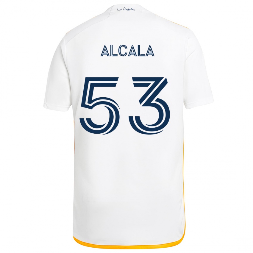 Niño Camiseta Álex Alcalá #53 Blanco Amarillo 1ª Equipación 2024/25 La Camisa Argentina