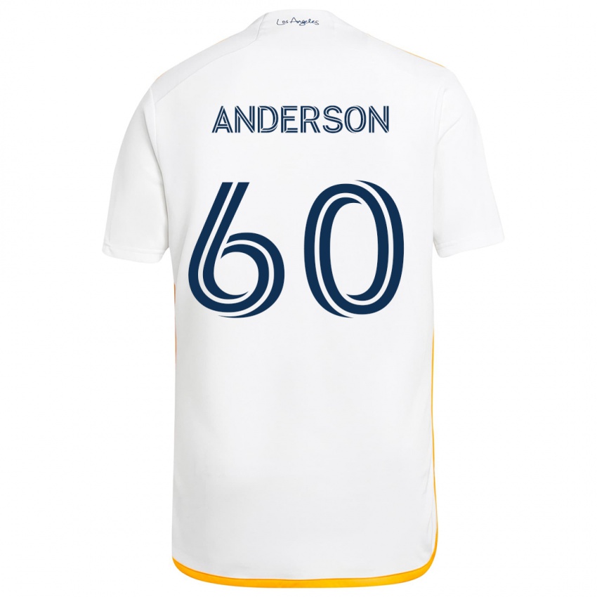 Niño Camiseta Nolan Anderson #60 Blanco Amarillo 1ª Equipación 2024/25 La Camisa Argentina