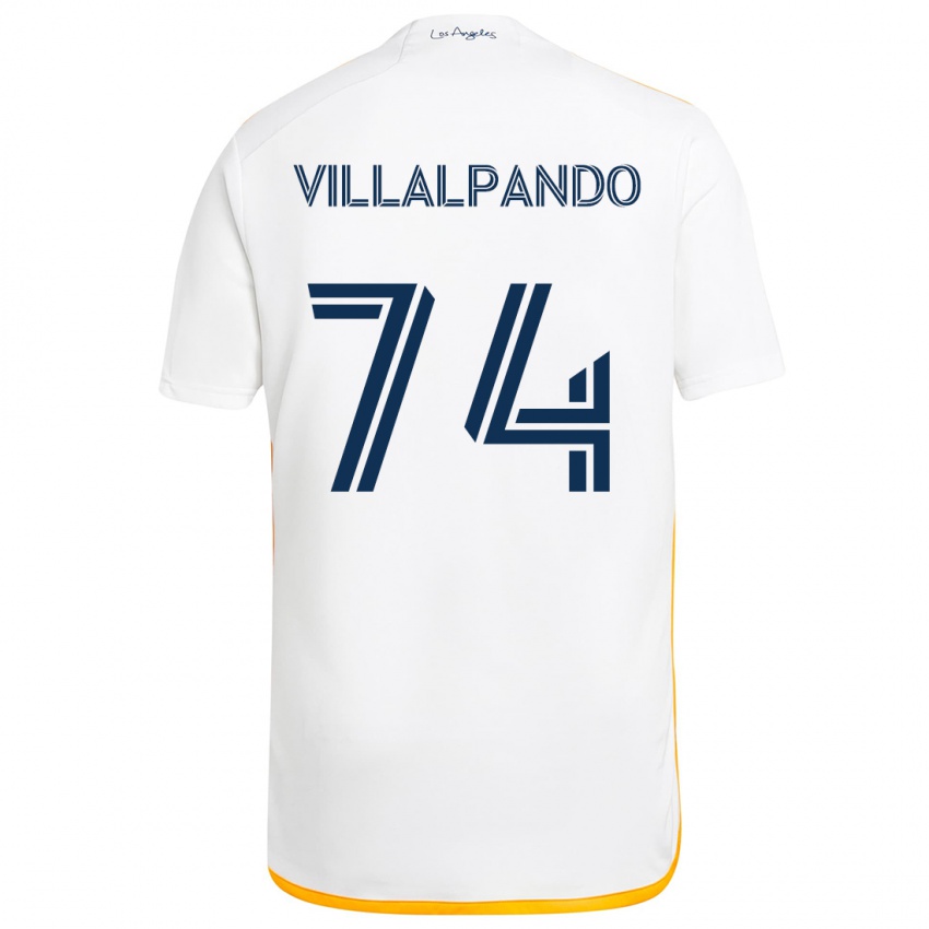 Niño Camiseta Sergio Villalpando #74 Blanco Amarillo 1ª Equipación 2024/25 La Camisa Argentina