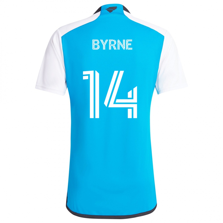 Niño Camiseta Nathan Byrne #14 Azul Blanco 1ª Equipación 2024/25 La Camisa Argentina