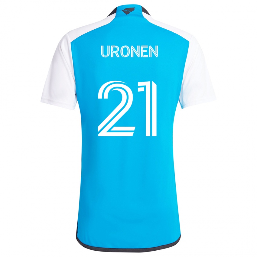 Niño Camiseta Jere Uronen #21 Azul Blanco 1ª Equipación 2024/25 La Camisa Argentina