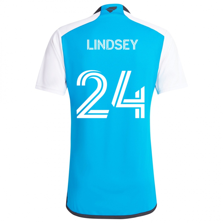 Niño Camiseta Jaylin Lindsey #24 Azul Blanco 1ª Equipación 2024/25 La Camisa Argentina