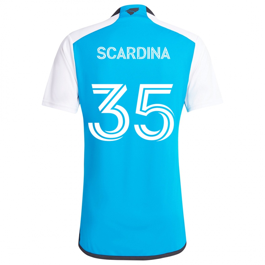 Niño Camiseta Nick Scardina #35 Azul Blanco 1ª Equipación 2024/25 La Camisa Argentina