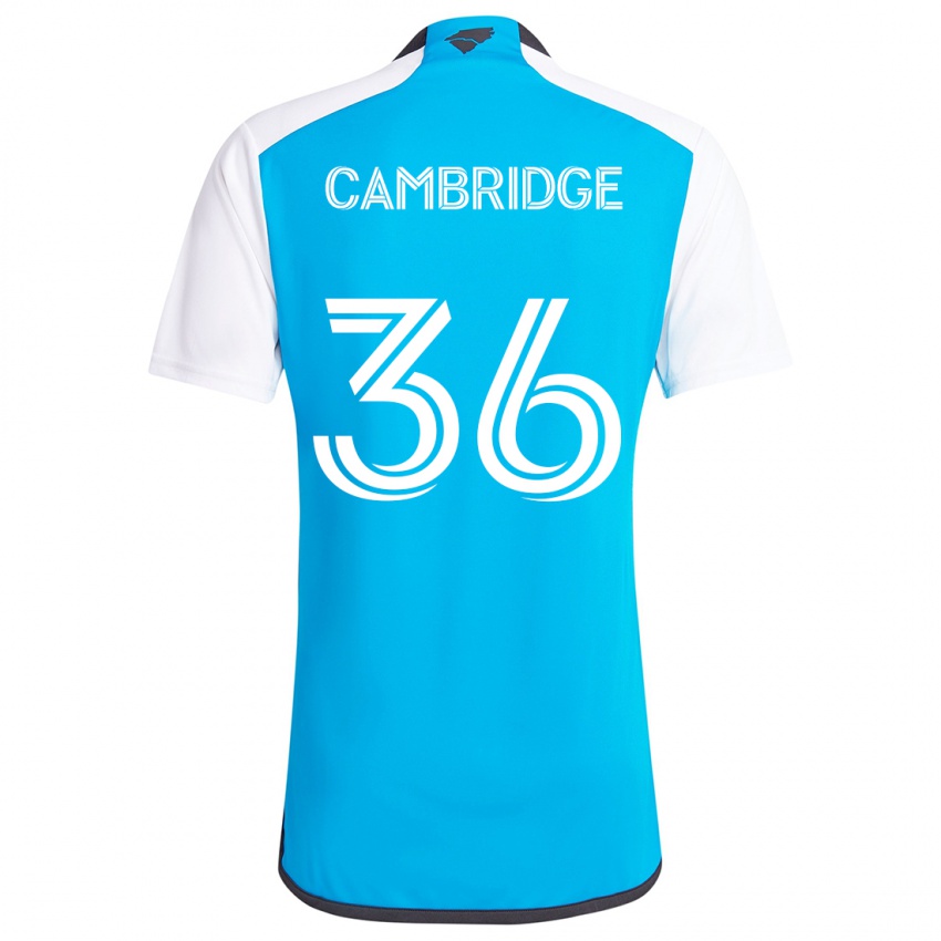 Niño Camiseta Brandon Cambridge #36 Azul Blanco 1ª Equipación 2024/25 La Camisa Argentina