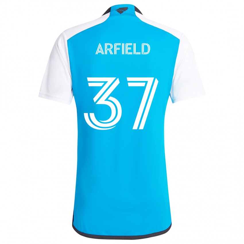 Niño Camiseta Scott Arfield #37 Azul Blanco 1ª Equipación 2024/25 La Camisa Argentina