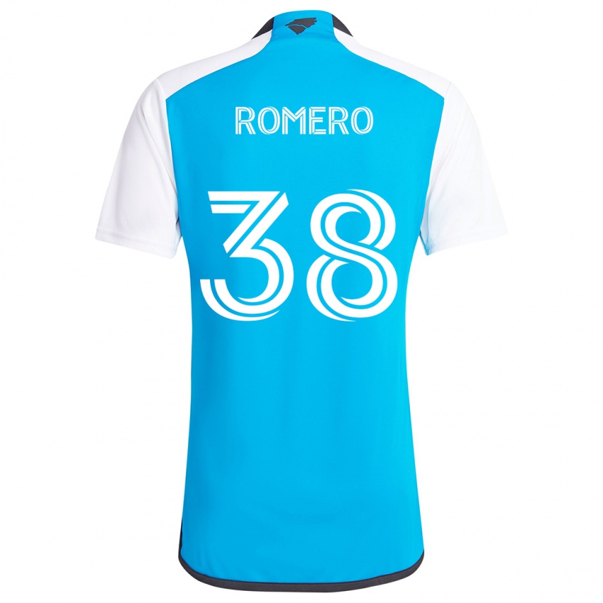 Niño Camiseta Brian Romero #38 Azul Blanco 1ª Equipación 2024/25 La Camisa Argentina