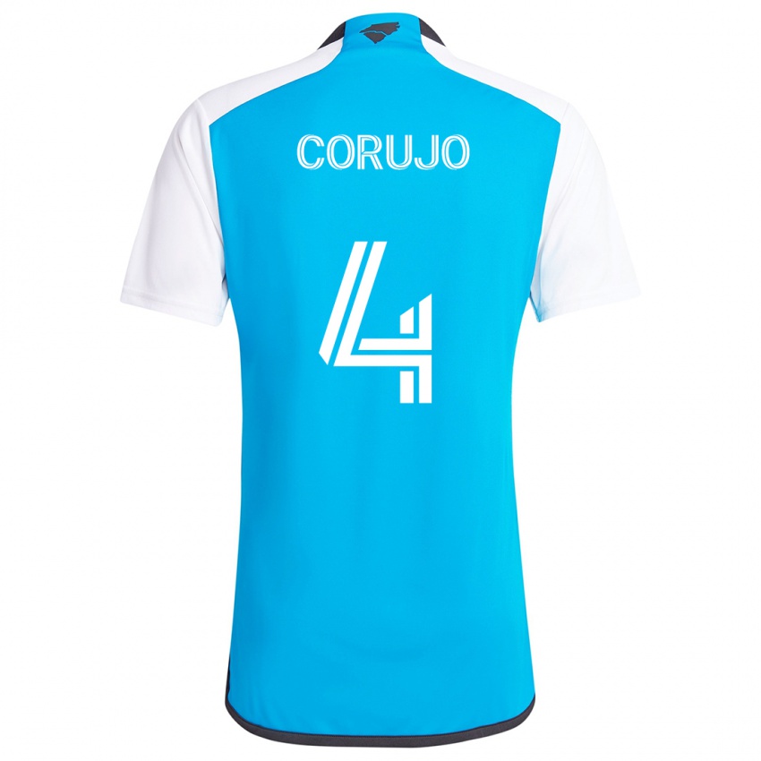 Niño Camiseta Guzmán Corujo #4 Azul Blanco 1ª Equipación 2024/25 La Camisa Argentina