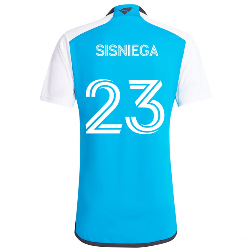 Niño Camiseta Pablo Sisniega #23 Azul Blanco 1ª Equipación 2024/25 La Camisa Argentina