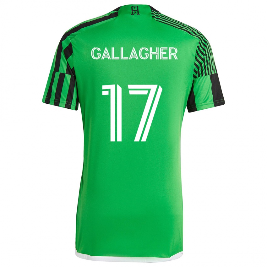 Niño Camiseta Jon Gallagher #17 Verde Negro 1ª Equipación 2024/25 La Camisa Argentina