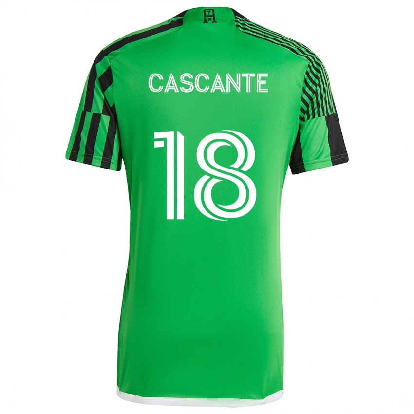 Niño Camiseta Julio Cascante #18 Verde Negro 1ª Equipación 2024/25 La Camisa Argentina