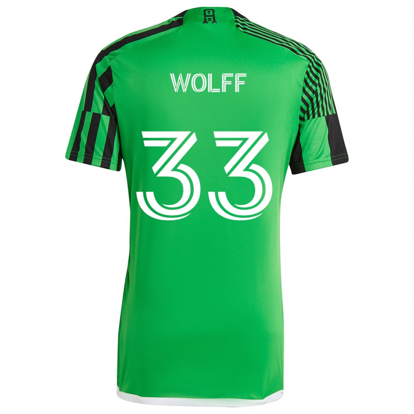 Niño Camiseta Owen Wolff #33 Verde Negro 1ª Equipación 2024/25 La Camisa Argentina