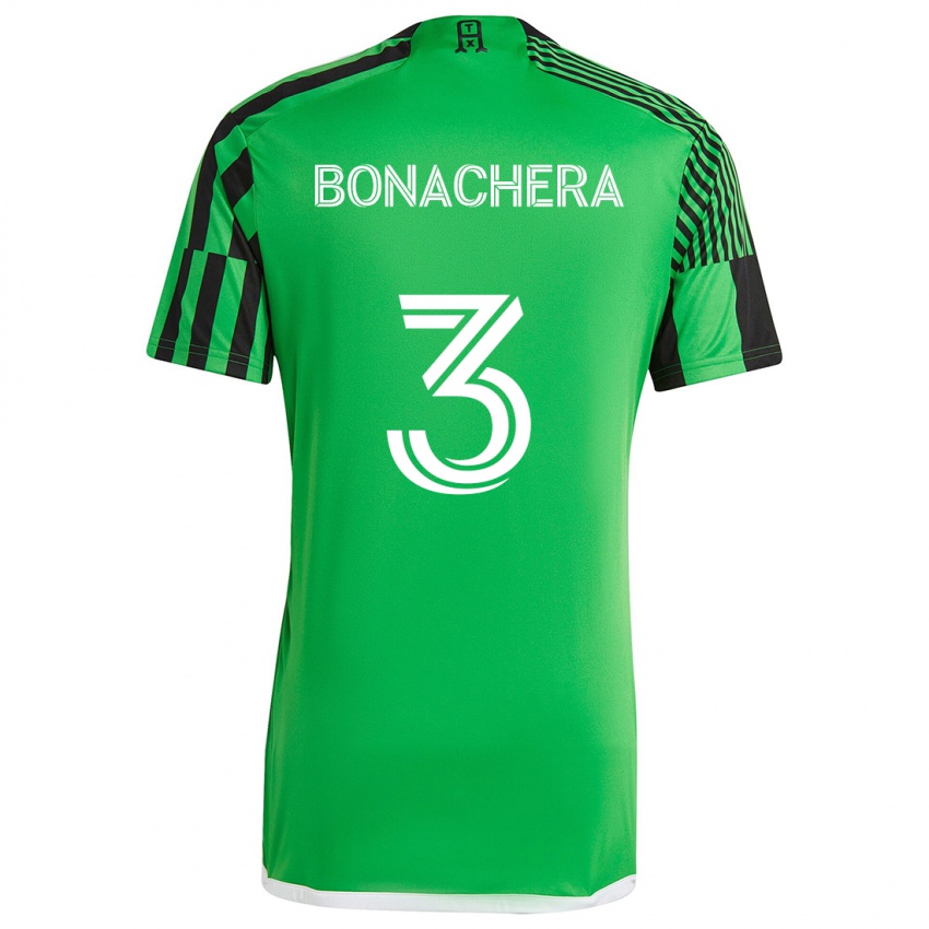 Niño Camiseta Rubén Bonachera #3 Verde Negro 1ª Equipación 2024/25 La Camisa Argentina