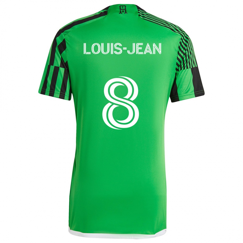 Niño Camiseta Steeve Louis-Jean #8 Verde Negro 1ª Equipación 2024/25 La Camisa Argentina