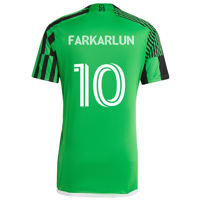 Niño Camiseta Jimmy Farkarlun #10 Verde Negro 1ª Equipación 2024/25 La Camisa Argentina