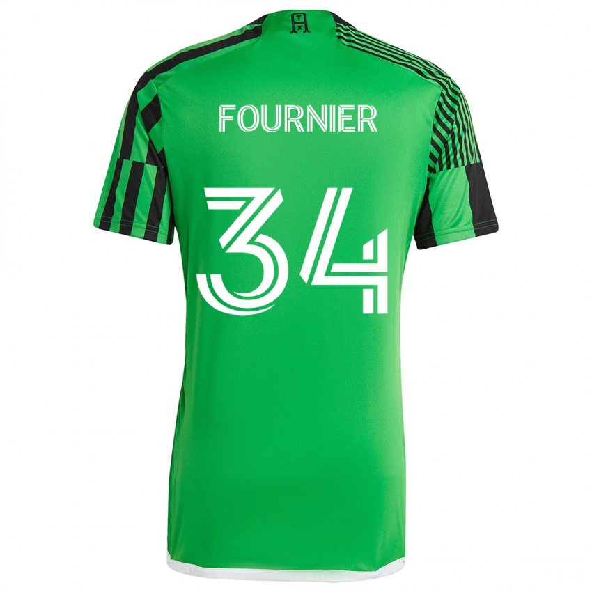 Niño Camiseta Drake Fournier #34 Verde Negro 1ª Equipación 2024/25 La Camisa Argentina