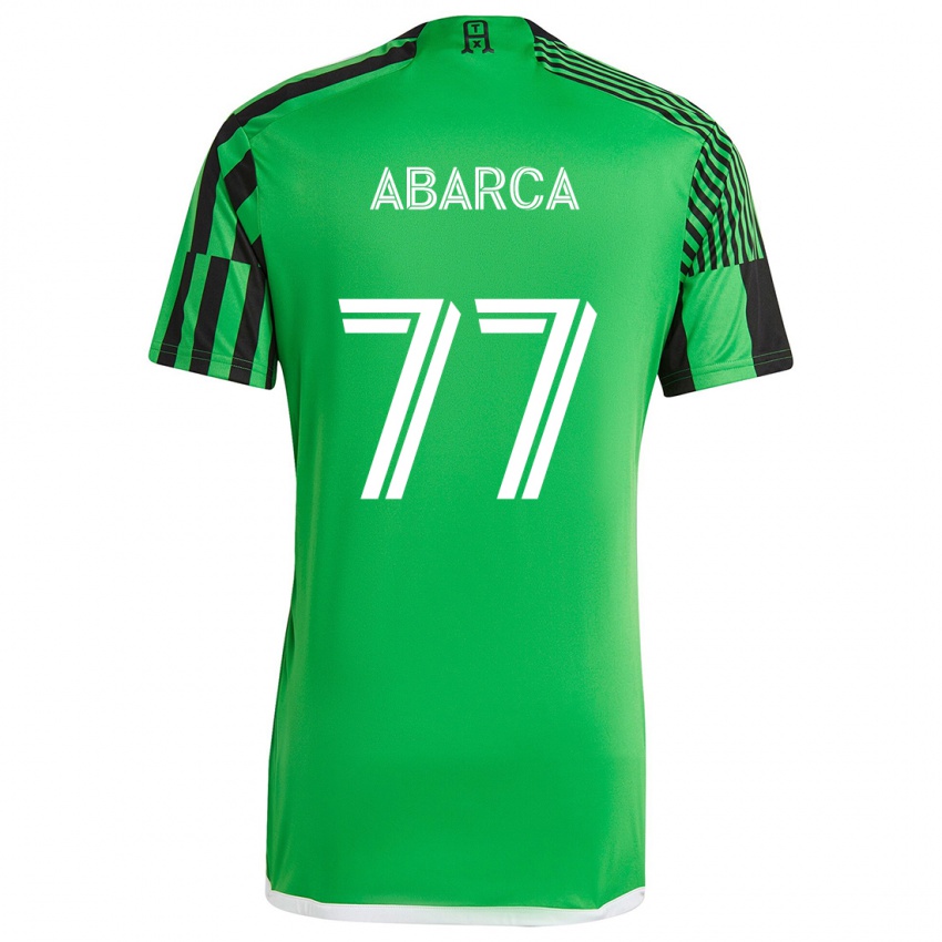 Niño Camiseta Diego Abarca #77 Verde Negro 1ª Equipación 2024/25 La Camisa Argentina