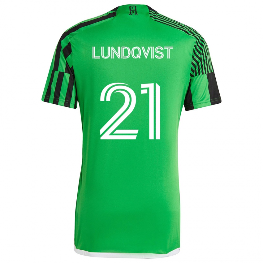 Niño Camiseta Adam Lundqvist #21 Verde Negro 1ª Equipación 2024/25 La Camisa Argentina