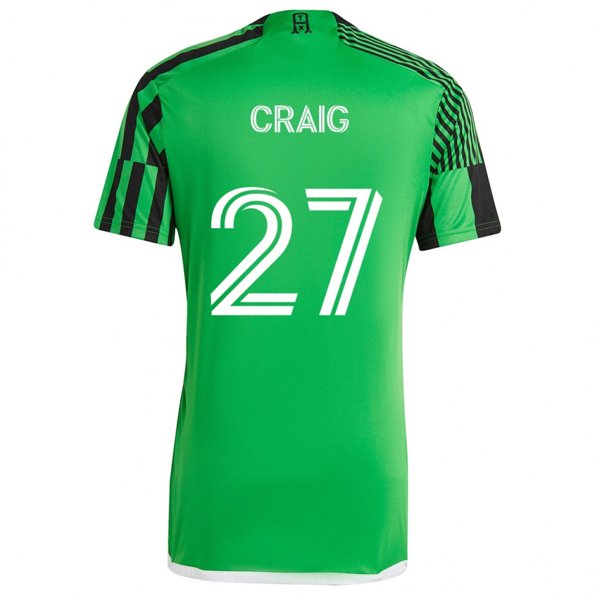 Niño Camiseta Brandan Craig #27 Verde Negro 1ª Equipación 2024/25 La Camisa Argentina