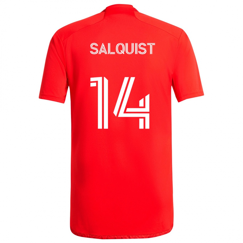 Niño Camiseta Tobias Salquist #14 Rojo Blanco 1ª Equipación 2024/25 La Camisa Argentina