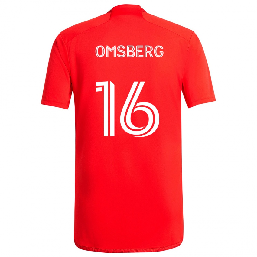 Niño Camiseta Wyatt Omsberg #16 Rojo Blanco 1ª Equipación 2024/25 La Camisa Argentina