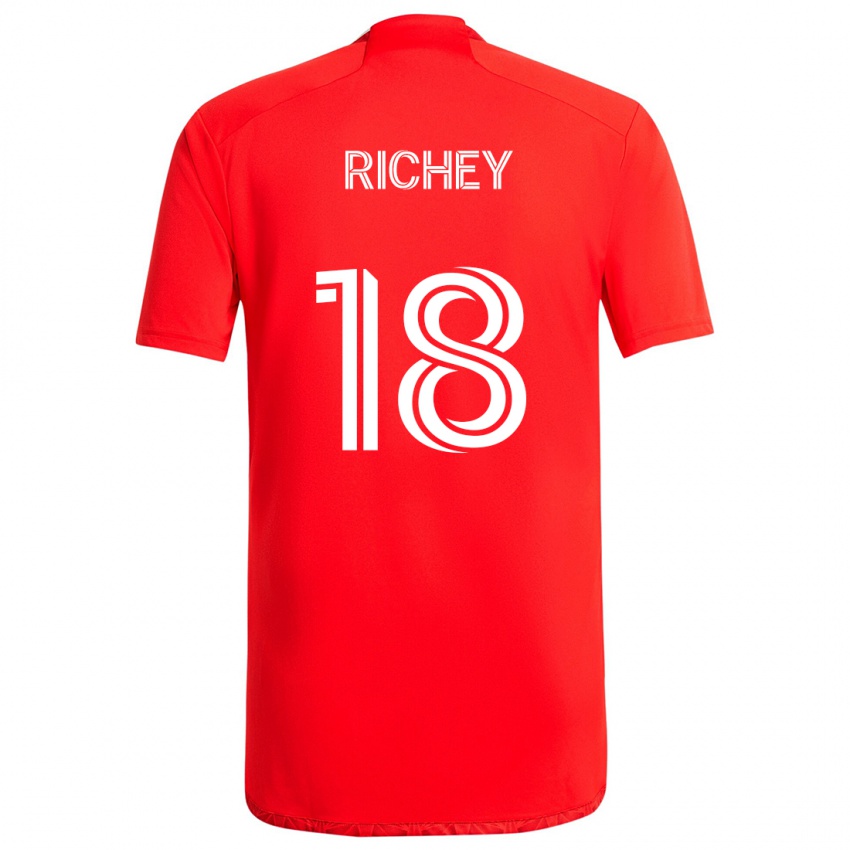 Niño Camiseta Spencer Richey #18 Rojo Blanco 1ª Equipación 2024/25 La Camisa Argentina