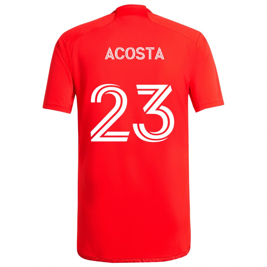 Niño Camiseta Kellyn Acosta #23 Rojo Blanco 1ª Equipación 2024/25 La Camisa Argentina