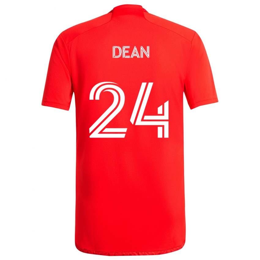 Niño Camiseta Jonathan Dean #24 Rojo Blanco 1ª Equipación 2024/25 La Camisa Argentina