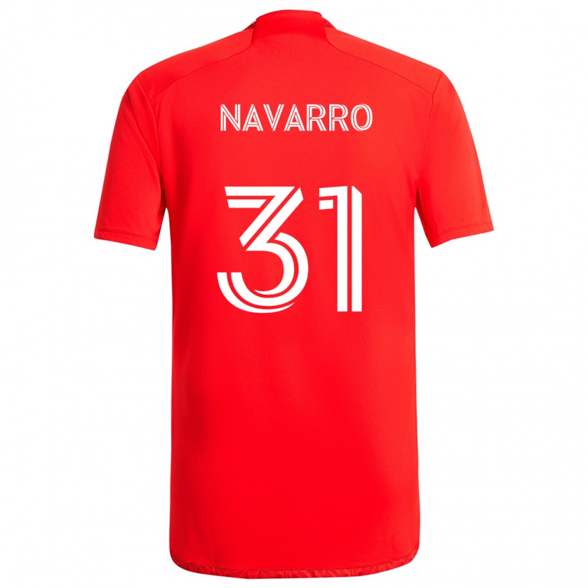 Niño Camiseta Federico Navarro #31 Rojo Blanco 1ª Equipación 2024/25 La Camisa Argentina