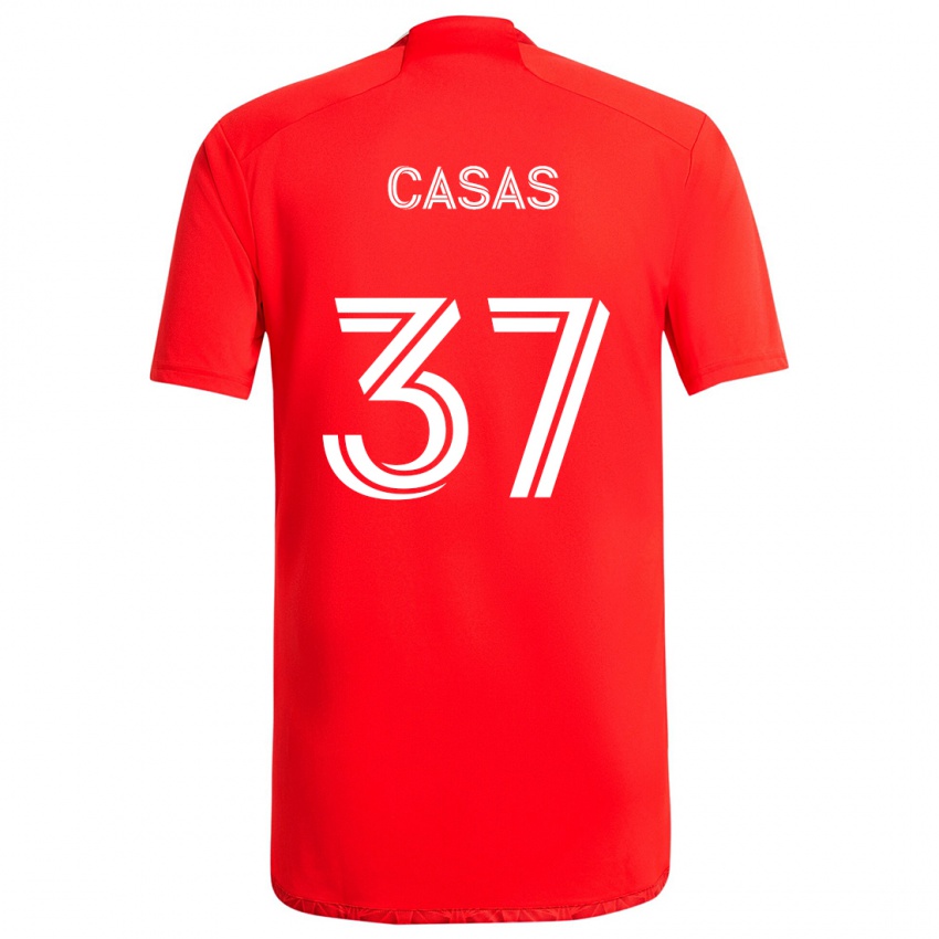 Niño Camiseta Javier Casas #37 Rojo Blanco 1ª Equipación 2024/25 La Camisa Argentina