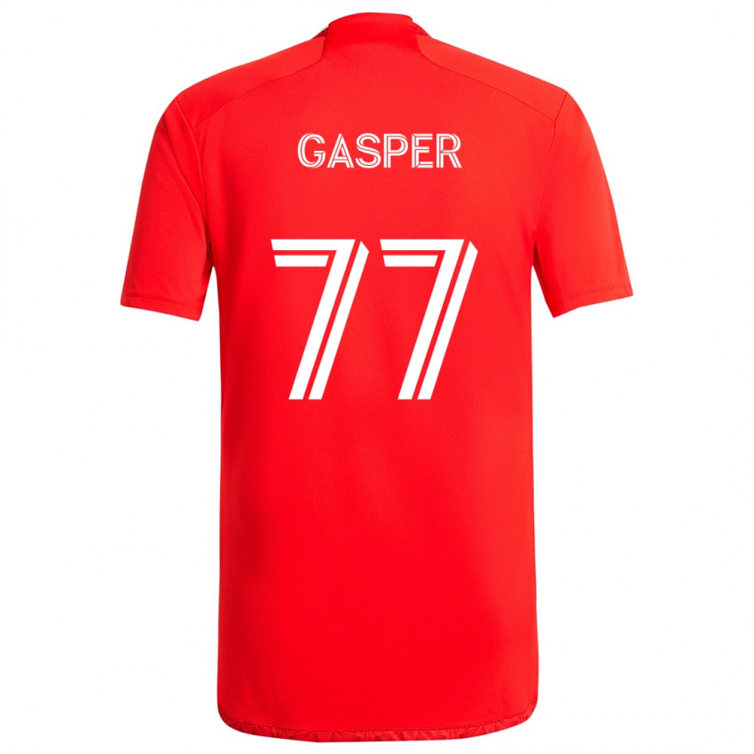 Niño Camiseta Chase Gasper #77 Rojo Blanco 1ª Equipación 2024/25 La Camisa Argentina