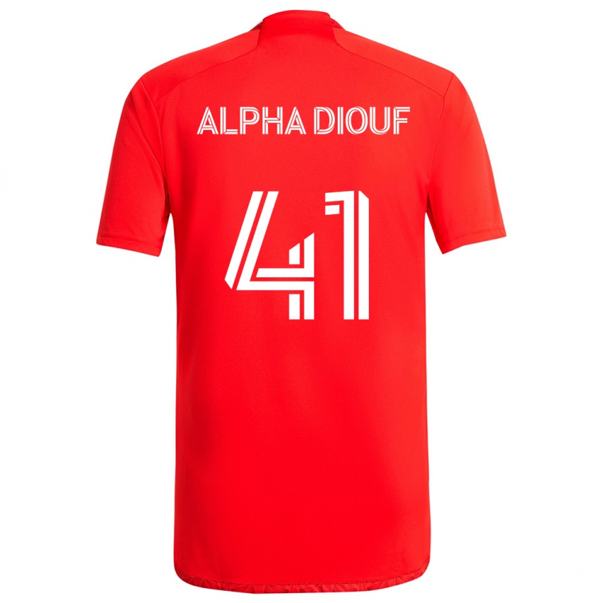 Niño Camiseta Jean Alpha Diouf #41 Rojo Blanco 1ª Equipación 2024/25 La Camisa Argentina